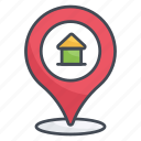 pin, location, map, direction, home