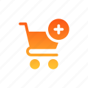add, cart, store, buy, trolley