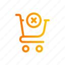 ecommerce, cross, mark, shooping, cart, online, shop