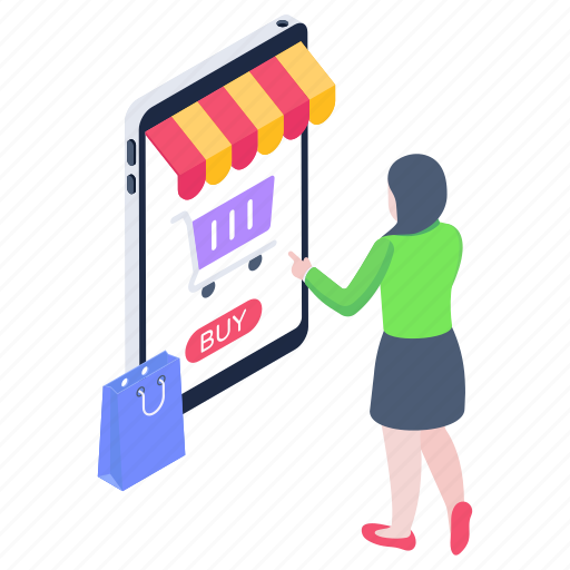Online shopping, mobile commerce, ecommerce, mobile shopping, eshopping illustration - Download on Iconfinder