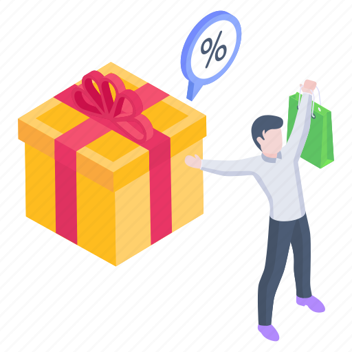 Discount, gift, box, super sale, shopping illustration - Download on Iconfinder