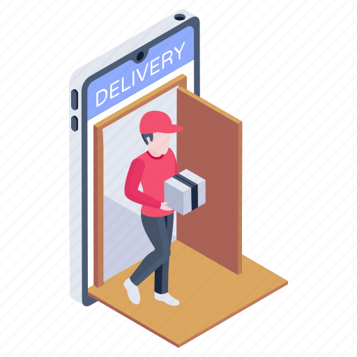Delivery boy, home delivery, parcel delivery, doorstep delivery, package delivery illustration - Download on Iconfinder