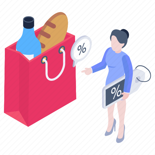 Shopping, grocery, shopping discount, shopping bag, food illustration - Download on Iconfinder