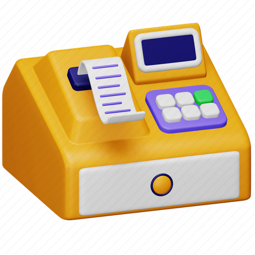 Machine, shopping, bill, counter, cashier, receipt, payment 3D illustration - Download on Iconfinder