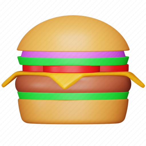 Burger, shopping, food, fast food, hamburger, snack, cheeseburger 3D illustration - Download on Iconfinder