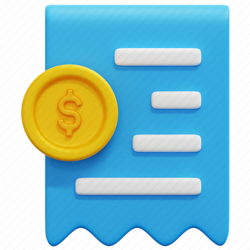 Bill, money, online, shop, shopping, sale, digital 3D illustration - Download on Iconfinder