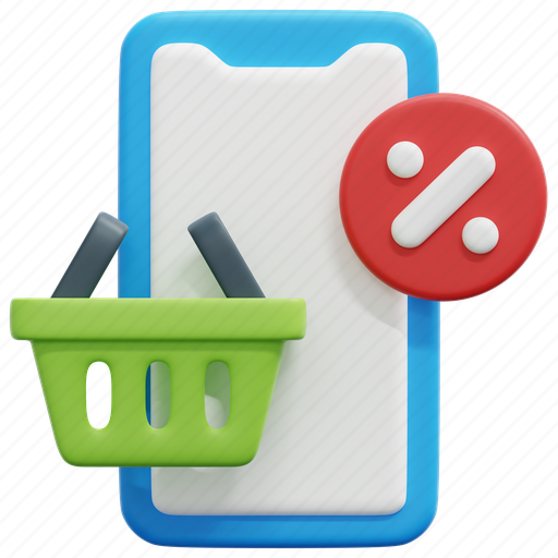 Mobile, phone, online, shop, shopping, sale, store 3D illustration - Download on Iconfinder