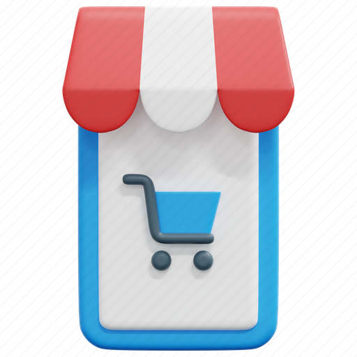 Online, shop, phone, shopping, sale, store, 3d 3D illustration - Download on Iconfinder
