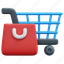 shopping, bag, cart, online, shop, sale, store, 3d, element 