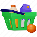 grocery, shopping, basket, store, purchase, buy, shop 