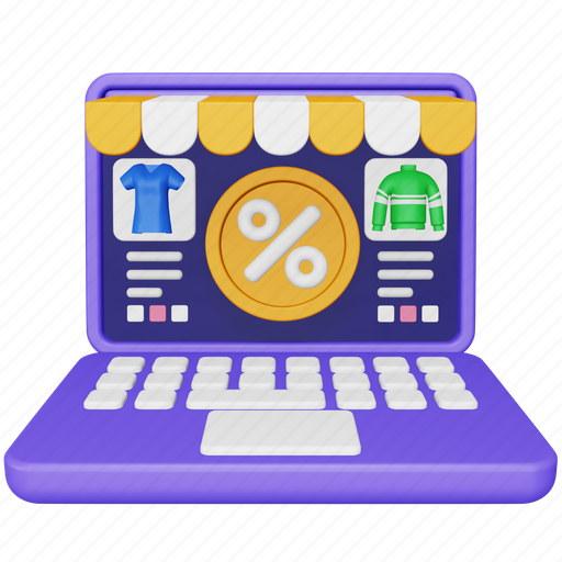Online, shopping, discount, laptop, shop, buy, sale 3D illustration - Download on Iconfinder
