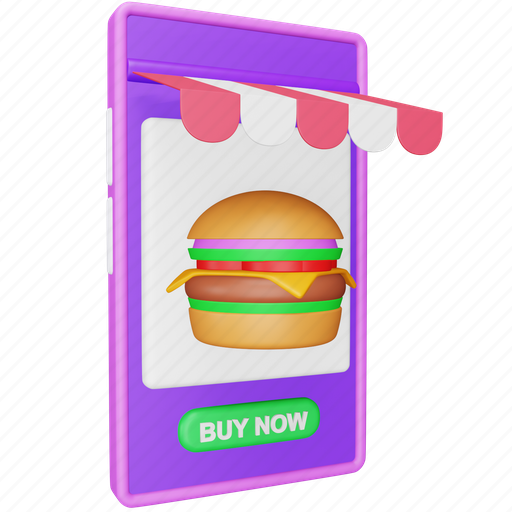 Order, food, shopping, online, burger, mobile, shop 3D illustration - Download on Iconfinder