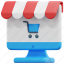 ecommerce, computer, online, shop, shopping, sale, store, 3d, illustration 
