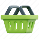 shopping, basket, online, shop, sale, purchase, 3d, illustration