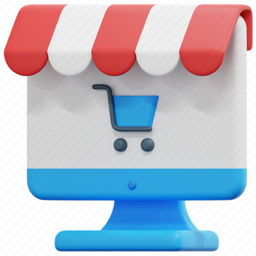 Ecommerce, computer, online, shop, shopping, sale, store 3D illustration - Download on Iconfinder