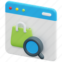 search, web, online, shop, shopping, sale, store, 3d, object 