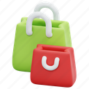 shopping, bag, online, shop, sale, purchase, 3d, object