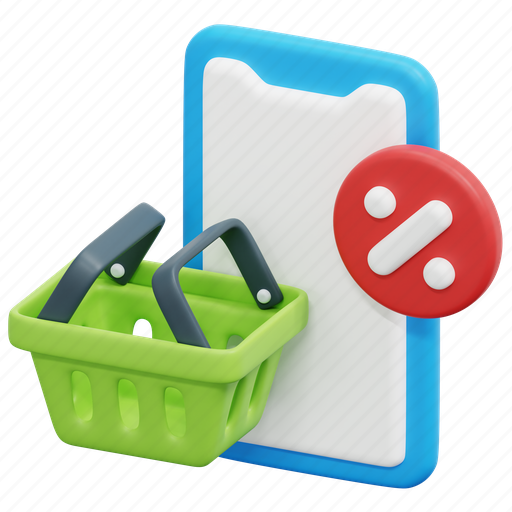 Mobile, phone, online, shop, shopping, sale, store 3D illustration - Download on Iconfinder