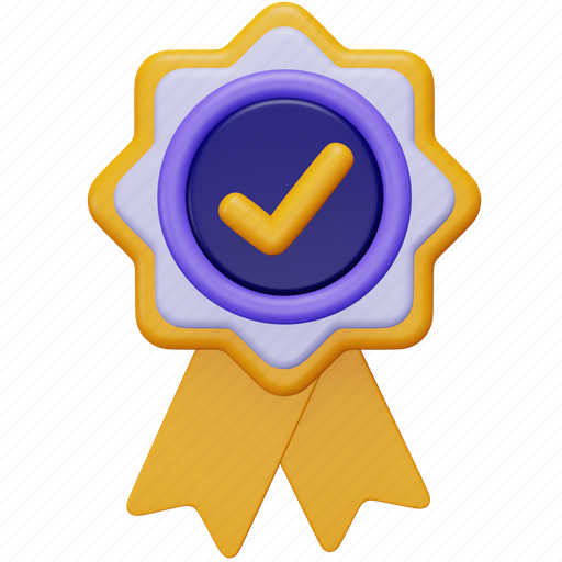 Quality, check, shopping, award, medal, approve, premium 3D illustration - Download on Iconfinder