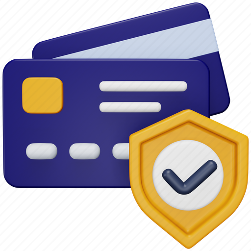 Secure, card, payment, shopping, credit, approve, protect 3D illustration - Download on Iconfinder