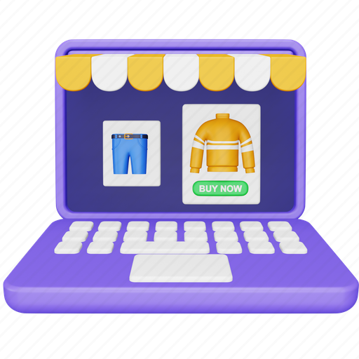 Shopping, laptop, online, buy, sale, clothes, internet 3D illustration - Download on Iconfinder