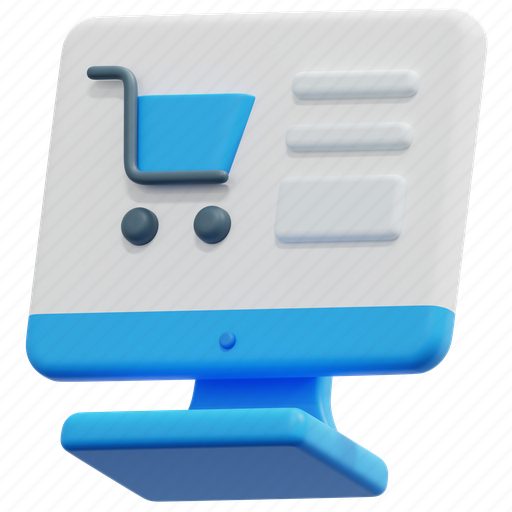 Computer, purchase, online, shop, shopping, sale, store 3D illustration - Download on Iconfinder
