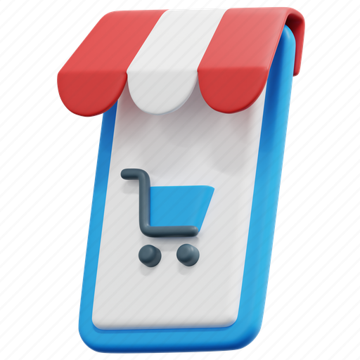 Online, shop, phone, shopping, sale, store, 3d 3D illustration - Download on Iconfinder