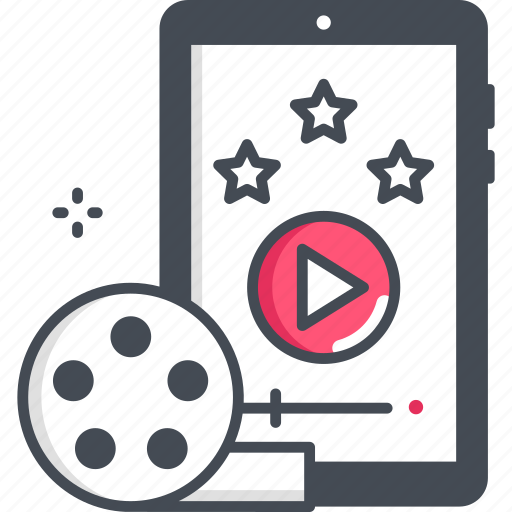 Movie, online streaming, play, video, mobile icon - Download on Iconfinder
