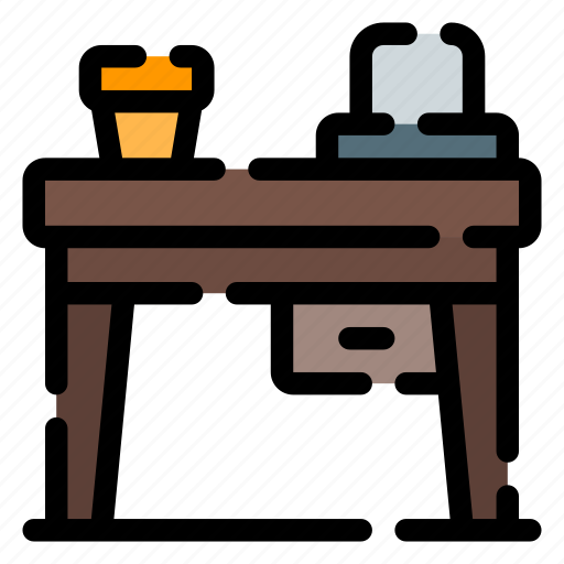 Desk, furniture, office table, workplace icon - Download on Iconfinder