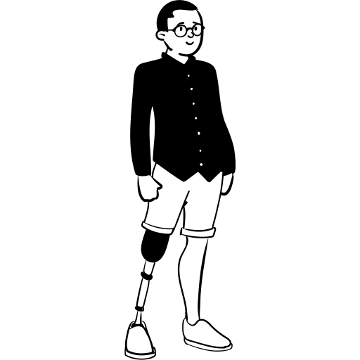 Peep, standing, foot, prosthesys, leg illustration - Free download