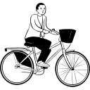 peep, sitting, cycling, bike, person 
