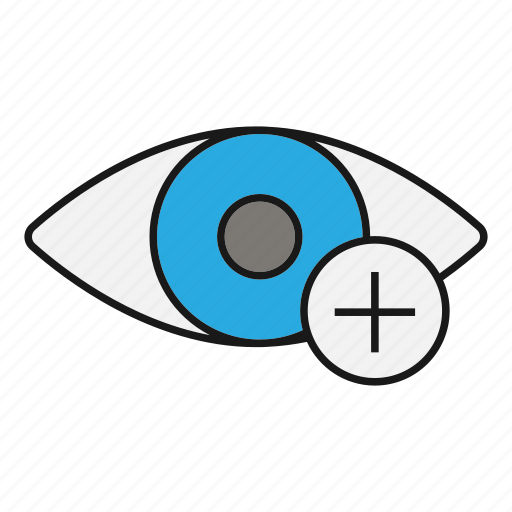 Diopter, eye, eyesight, farsightedness, optical, plus, vision icon - Download on Iconfinder