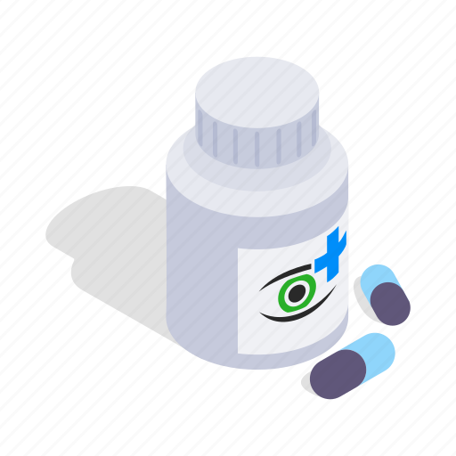 Eyeball, eyes, human, isometric, look, pills, vision icon - Download on Iconfinder