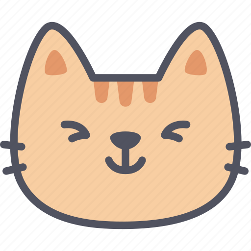 Happy, cat, emoticon, emoji, emotion, expression, feeling icon - Download on Iconfinder