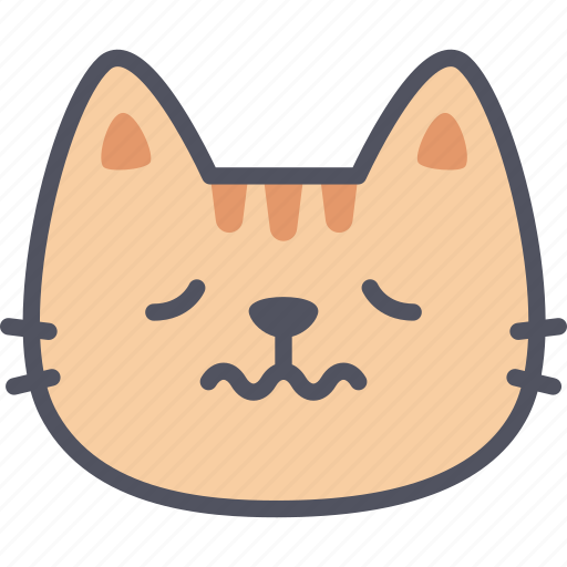 Nervous, cat, emoji, emotion, expression, feeling, face icon - Download on Iconfinder