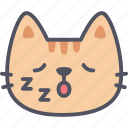 sleeping, cat, emoticon, emoji, emotion, expression, feeling