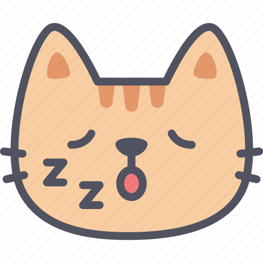 Sleeping, cat, emoticon, emoji, emotion, expression, feeling icon - Download on Iconfinder