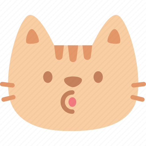 Blowing, cat, emoticon, emoji, emotion, expression, face icon - Download on Iconfinder