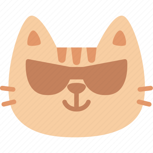 Cool, cat, emoticon, emoji, emotion, expression, feeling icon - Download on Iconfinder