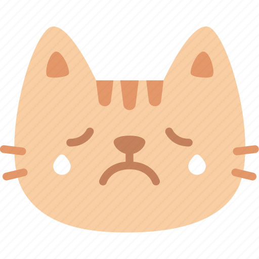 Cry, cat, emoticon, emoji, emotion, expression, face icon - Download on Iconfinder