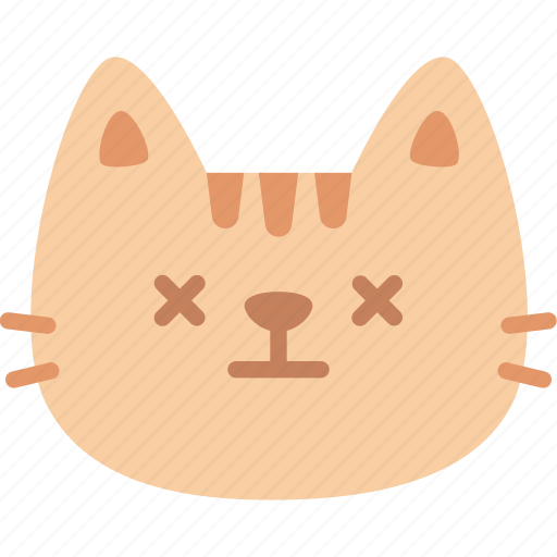 Dead, cat, emoticon, emoji, emotion, expression, feeling icon - Download on Iconfinder