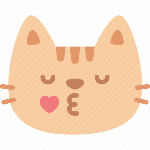 Kiss, cat, emoticon, emoji, emotion, expression, face icon - Download on Iconfinder