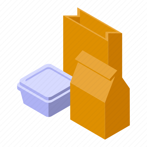Food, package, delivery, isometric icon - Download on Iconfinder