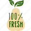 organic, nature, food, signs, natural, sticker, fruit, pear 