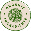 organic, nature, food, signs, natural, sticker, ingredients