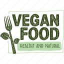 organic, nature, food, signs, natural, sticker, vegan