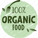 organic, nature, food, signs, natural, sticker, restaurant