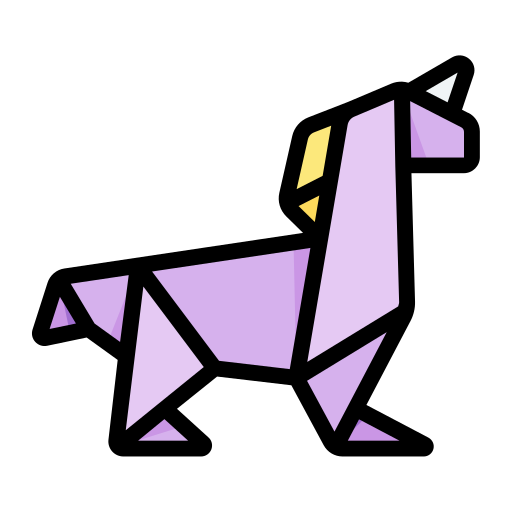 Unicorn, origami, paper, craft, creative icon - Free download