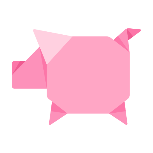 Pig, origami, paper, craft, creative icon - Free download