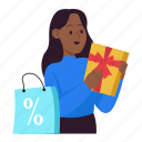 gift, present, prize, reward, girl, black friday, online shopping, e-commerce, cyber monday